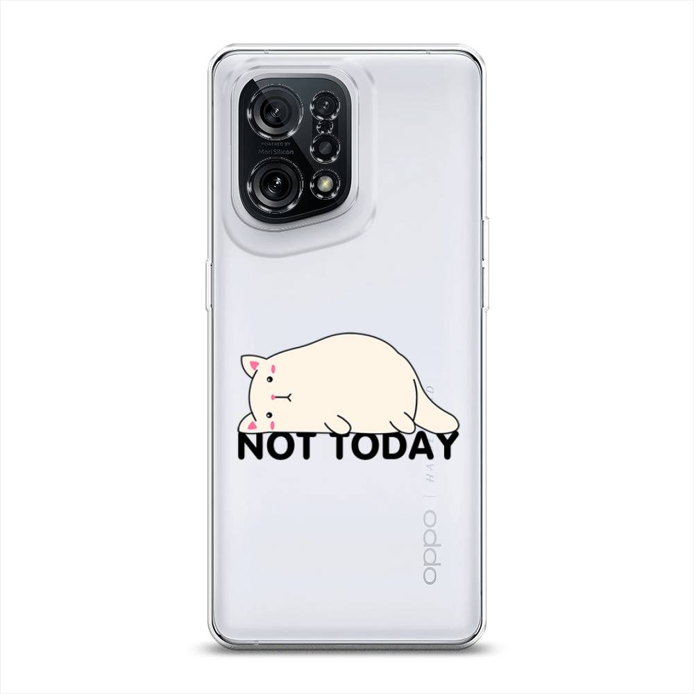 

Чехол для Oppo Find X5 "Cat not today", Белый;розовый;черный, 259750-1