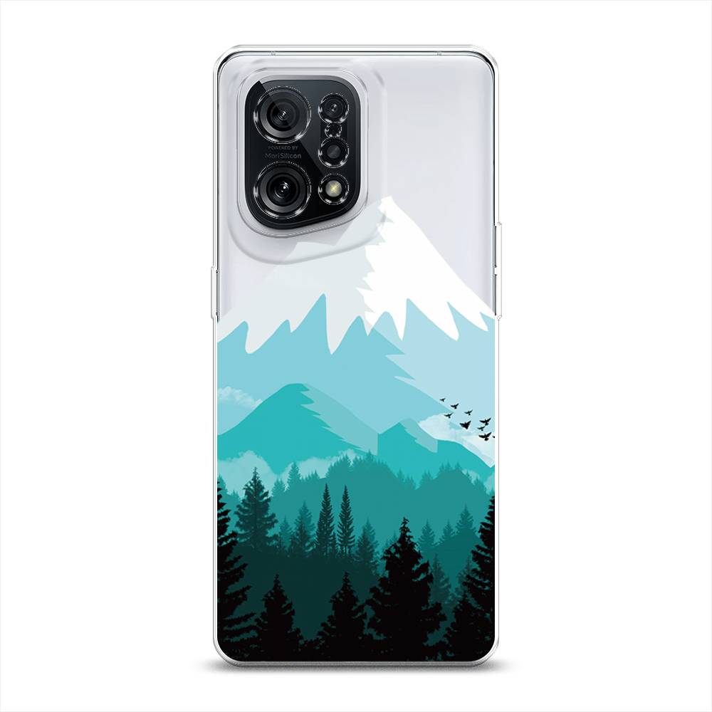 

Чехол для Oppo Find X5 "Синяя снежная гора", Белый;голубой, 259750-2
