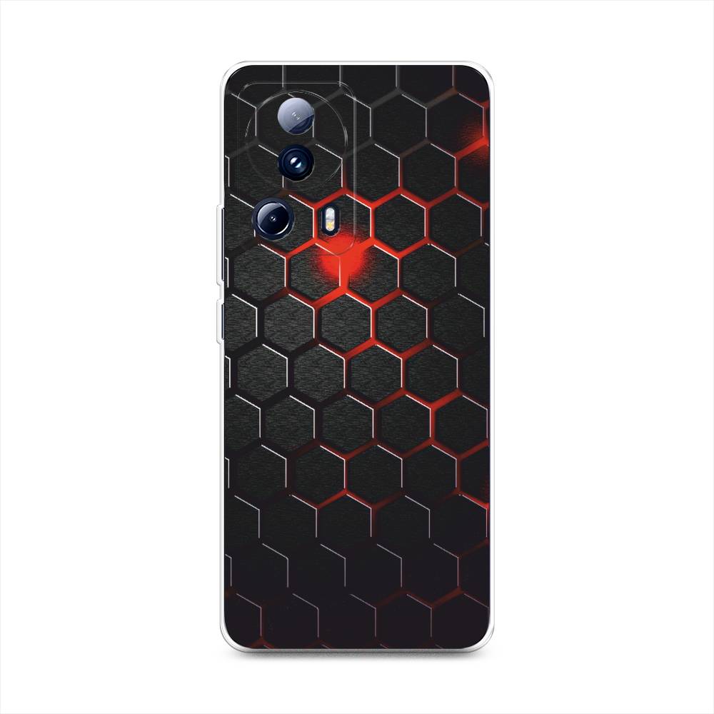 

Силиконовый чехол "Фон соты красные" на Xiaomi 13 Lite, Черный