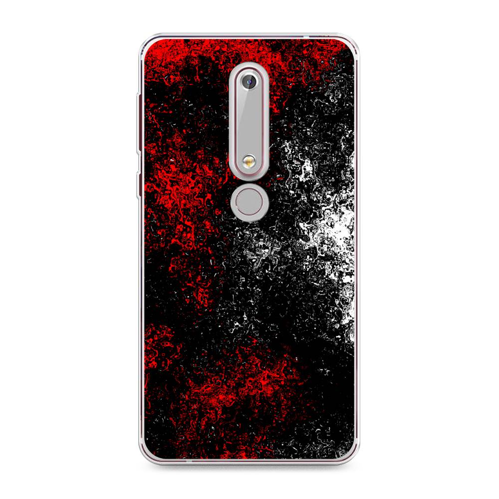 

Чехол на Nokia 6.1 2018 "Монотипия", Красный;черный;белый, 120950-3