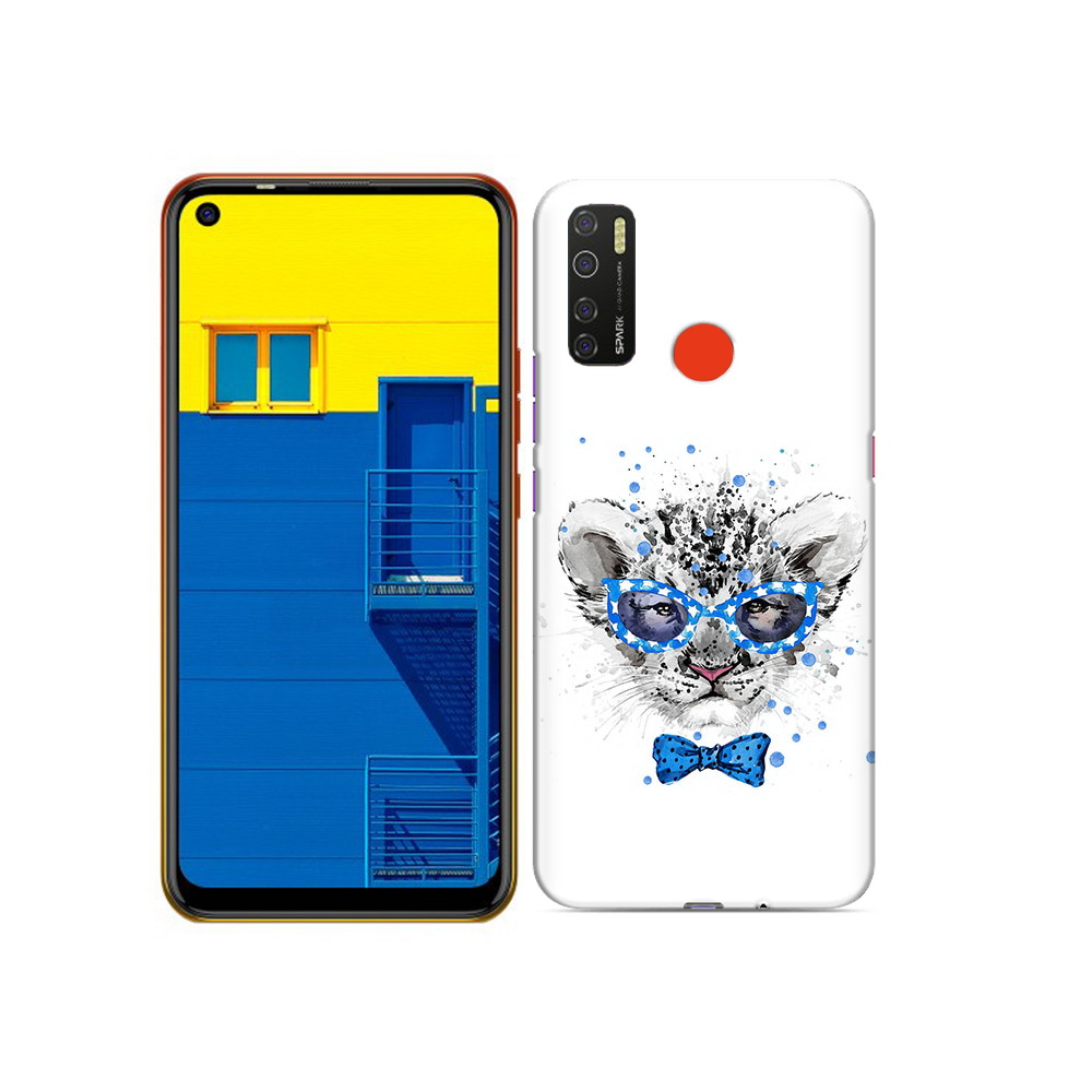 Чехол MyPads Tocco для Tecno Spark 5 тигренок с бабочкой