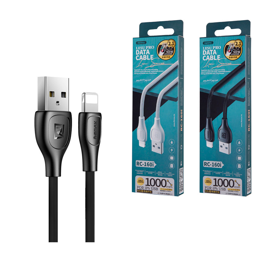 

Дата-кабель USB универсальный Lightning Remax RC-160i (черный)