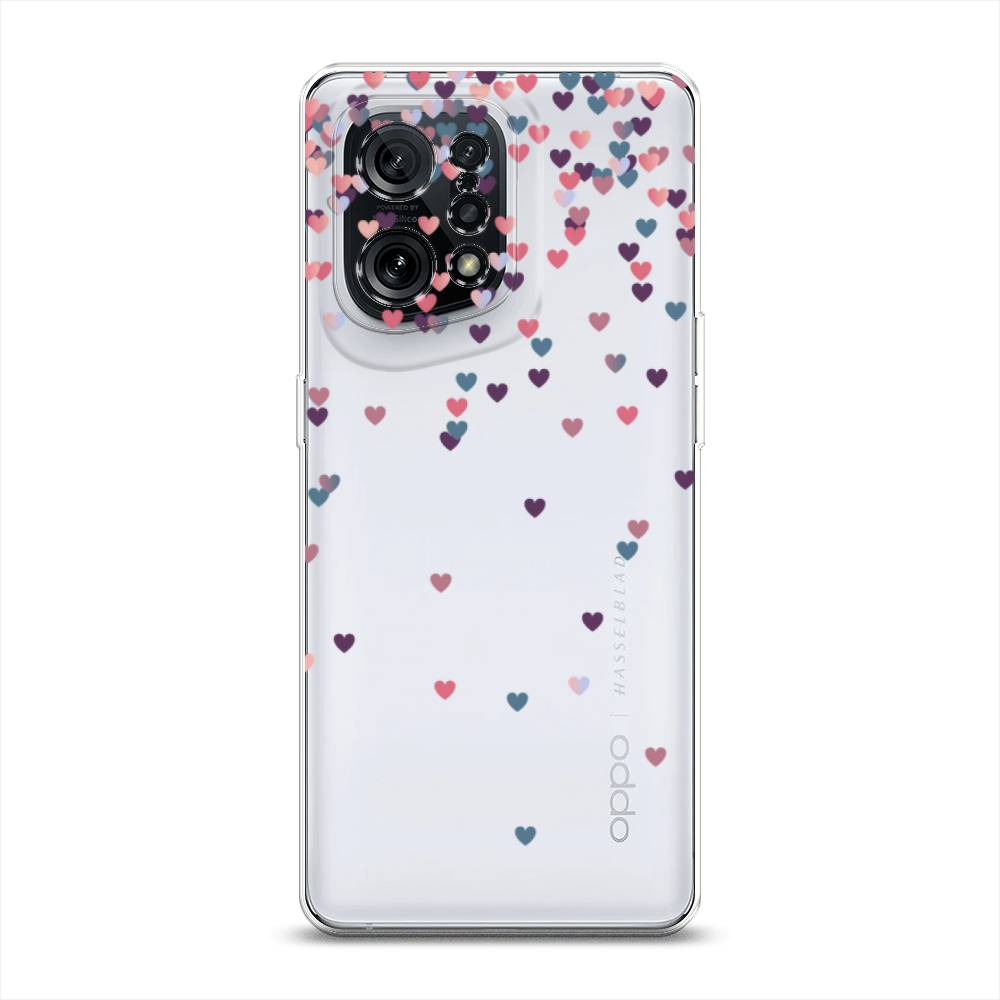

Чехол для Oppo Find X5 "Посыпка сердечки", Розовый;фиолетовый, 259750-3