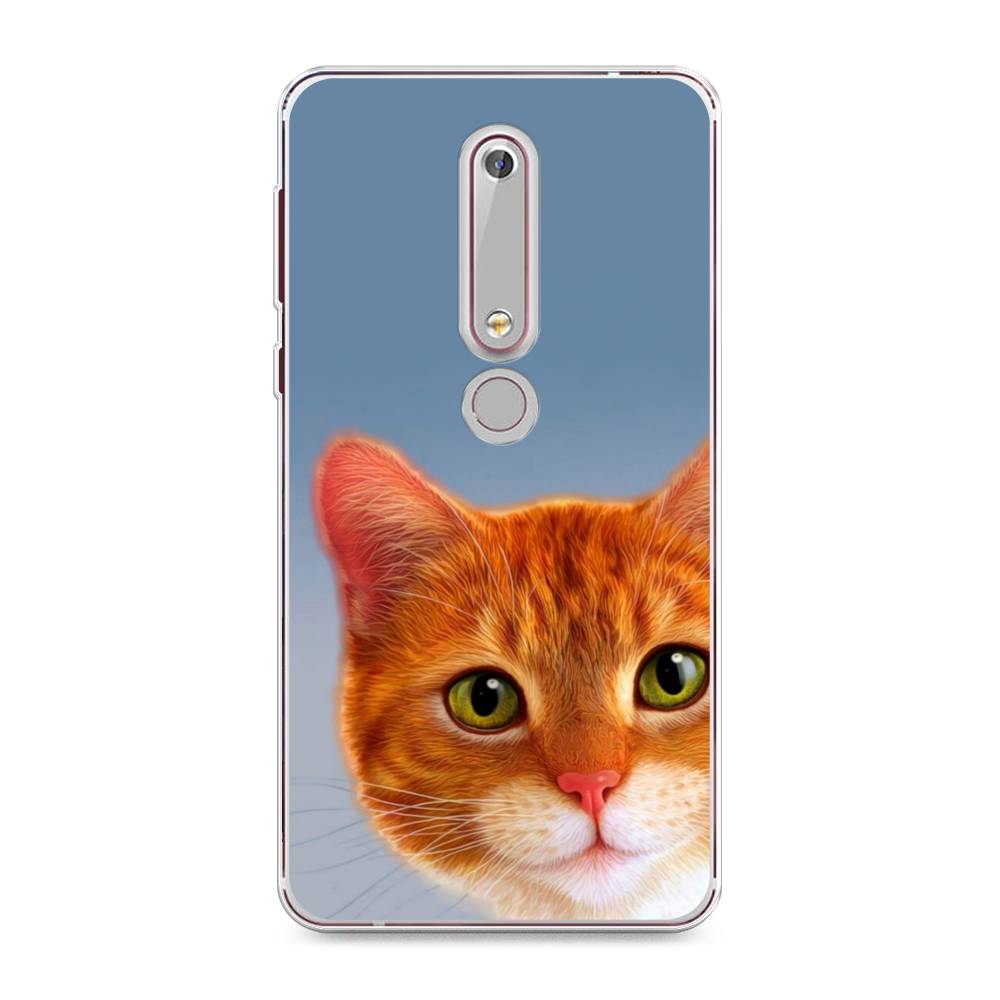 

Чехол на Nokia 6.1 2018 "Любопытный котик", Коричневый, 120950-1