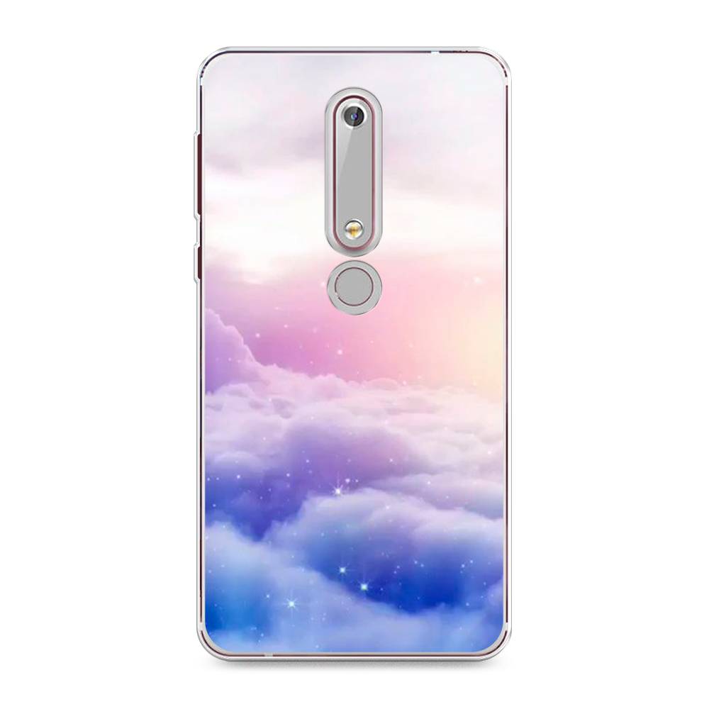 

Чехол на Nokia 6.1 2018 "Небеса", Голубой;белый;розовый, 120950-2