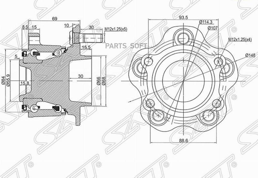 

Ступичный Узел Задн. Nissan Teana #J32 2Wd/Murano #Z50 2Wd/Presage #U31 2Wd Sat St-43