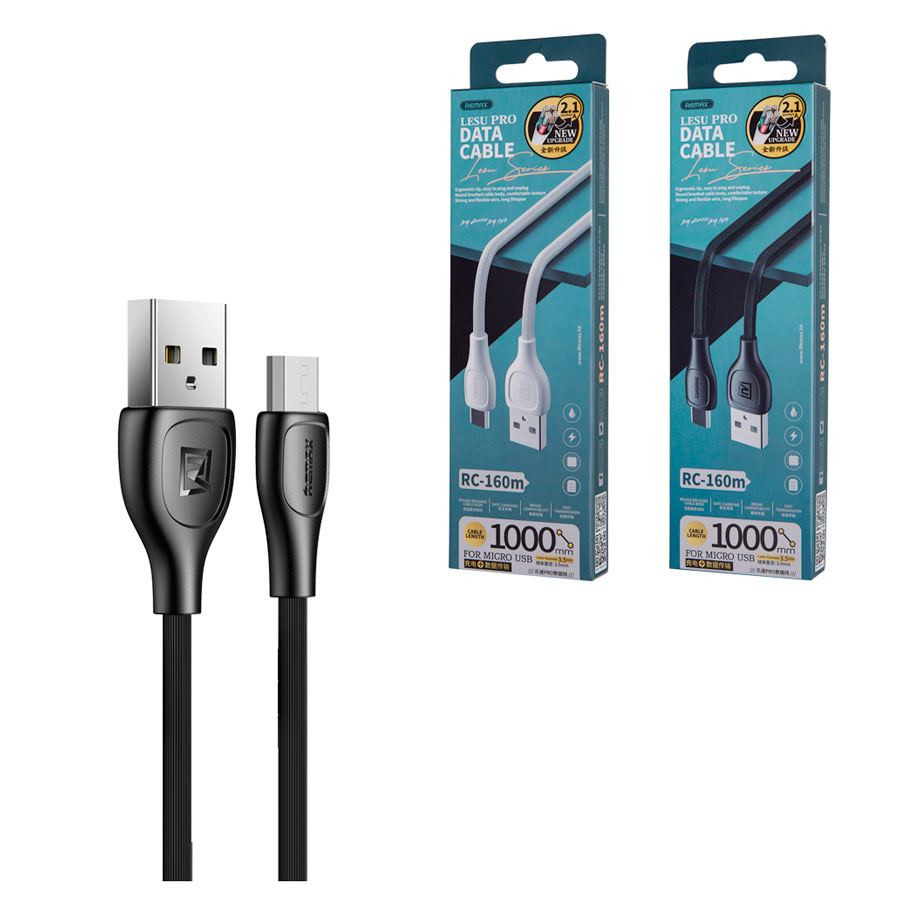 

Дата-кабель USB универсальный MicroUSB Remax RC-160m (черный)