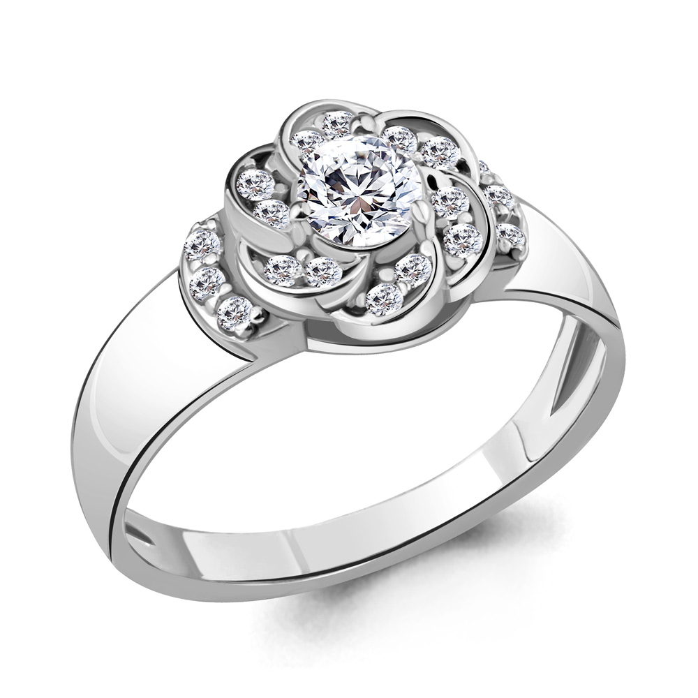 

Кольцо из серебра р. 17,5 AQUAMARINE 68538А_925_р, 68538А_925_р