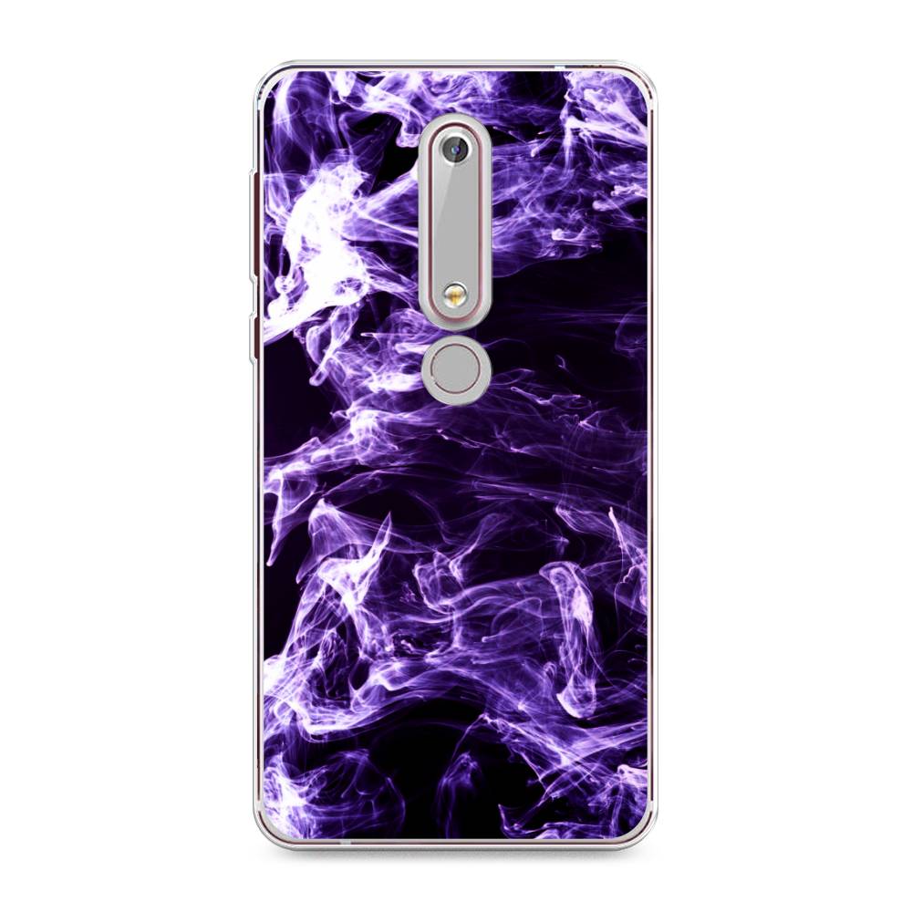 

Чехол на Nokia 6.1 2018 "Фиолетовый дым", Фиолетовый;белый;черный, 120950-3