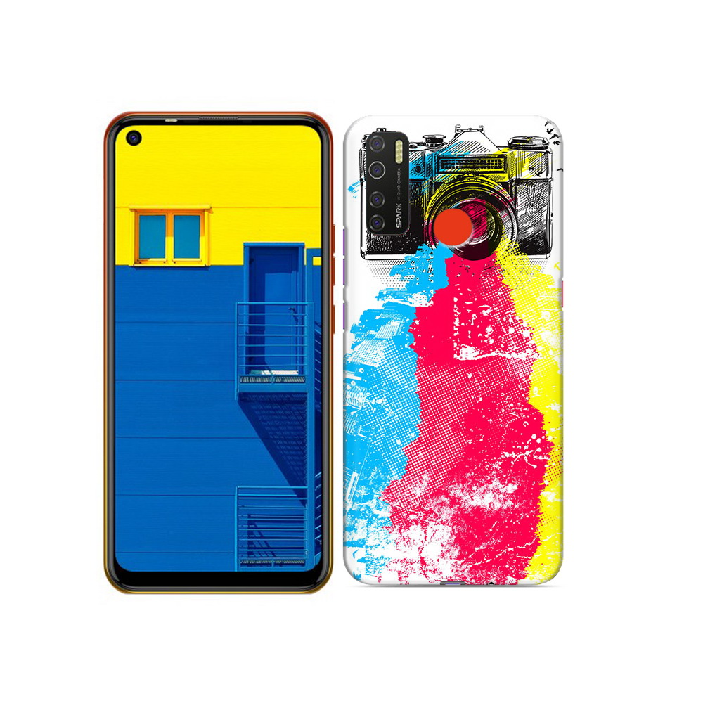 

Чехол MyPads Tocco для Tecno Spark 5 цветной фотоаппарат, Tocco