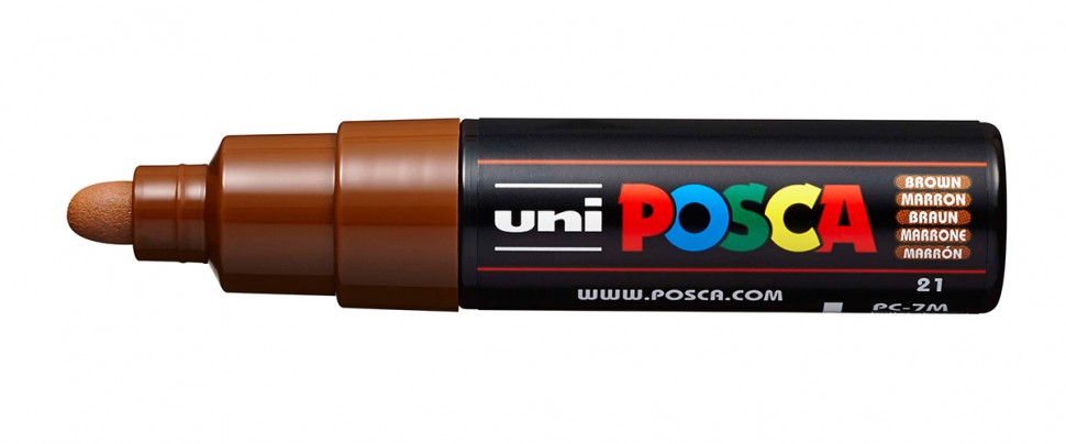 Маркер Uni POSCA PC-7M 4,5-5,5мм овальный (коричневый (brown) 21)