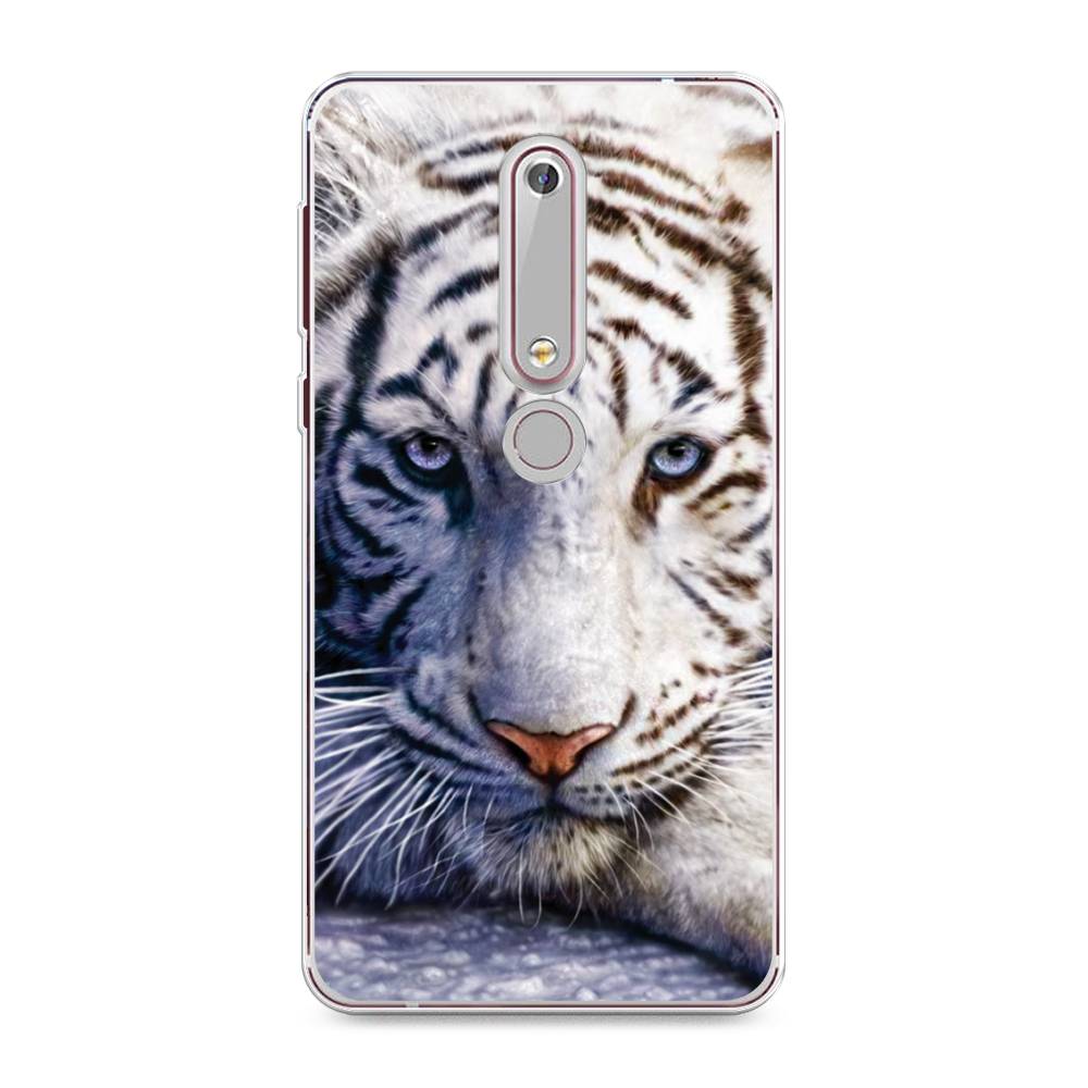 

Чехол на Nokia 6.1 2018 "Бенгальский тигр", Коричневый;белый, 120950-1