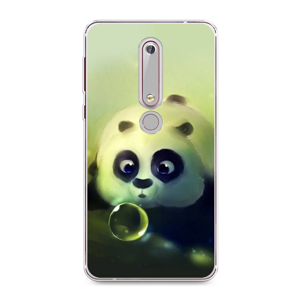 

Чехол на Nokia 6.1 2018 "Малыш панды", Зеленый;черный;серый, 120950-1