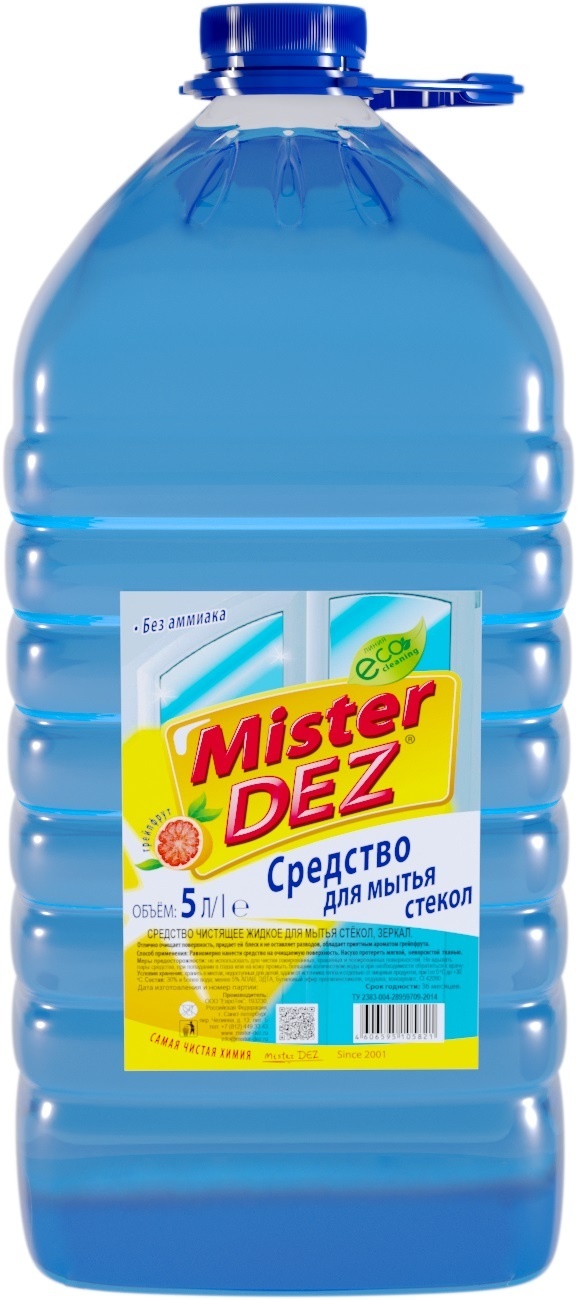 Средство для стекол Mister DEZ с ароматом грейпфрута, 5 л