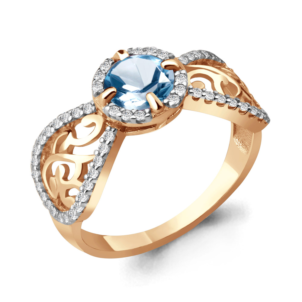 

Кольцо из серебра р.  AQUAMARINE 6544805А_925_з, 6544805А_925_з