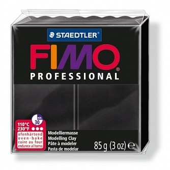 Глина полимерная Professional , запекаемая, 85 грамм, черный Staedtler / FIMO 8004-9