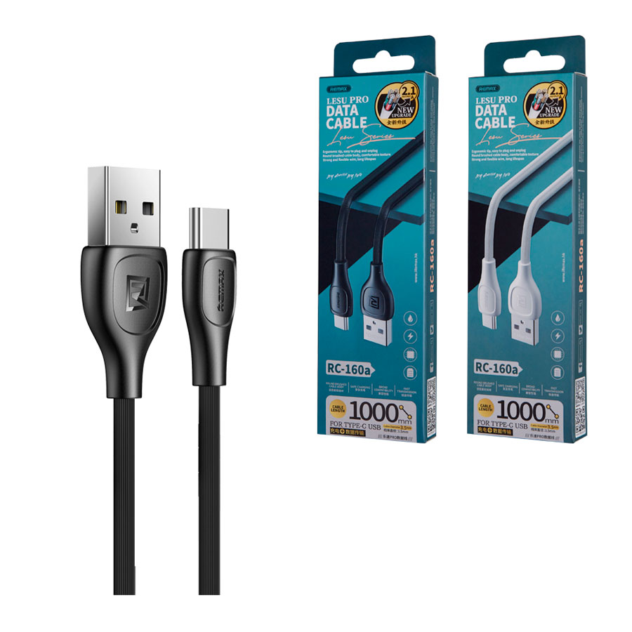 

Дата-кабель Remax RC160a USB - USB Type-C 1 м, черный