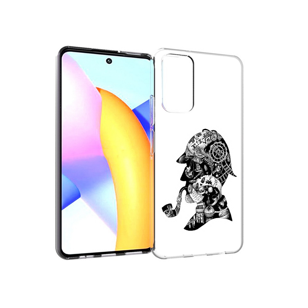 

Чехол MyPads Tocco для Huawei Honor 10 X Lite мужчина с трубкой абстракция, Прозрачный, Tocco