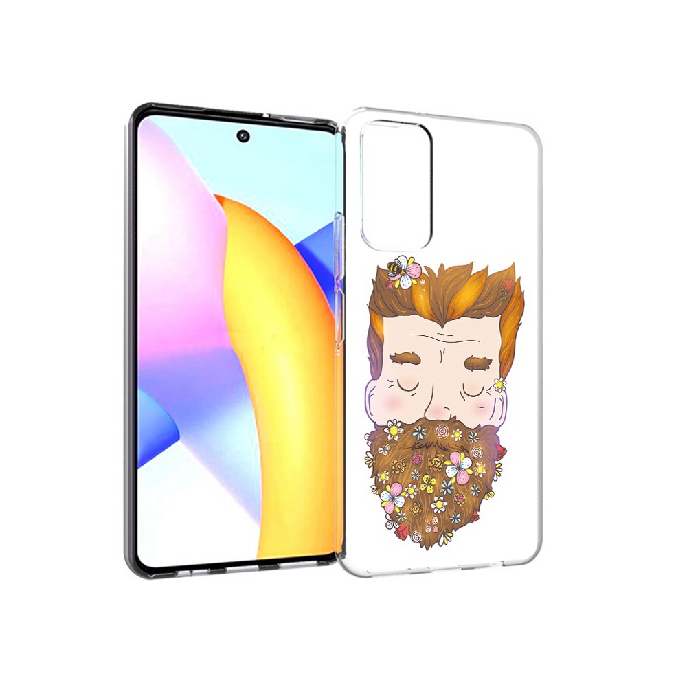 

Чехол MyPads Tocco для Huawei Honor 10 X Lite мужчина с цветами в бороде, Прозрачный, Tocco