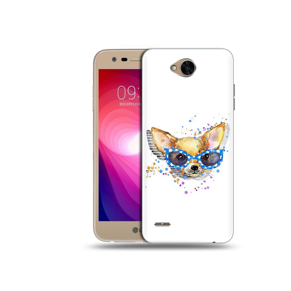 

Чехол MyPads Tocco для LG X Power 2 чихуа-хуа в очках, Прозрачный, Tocco