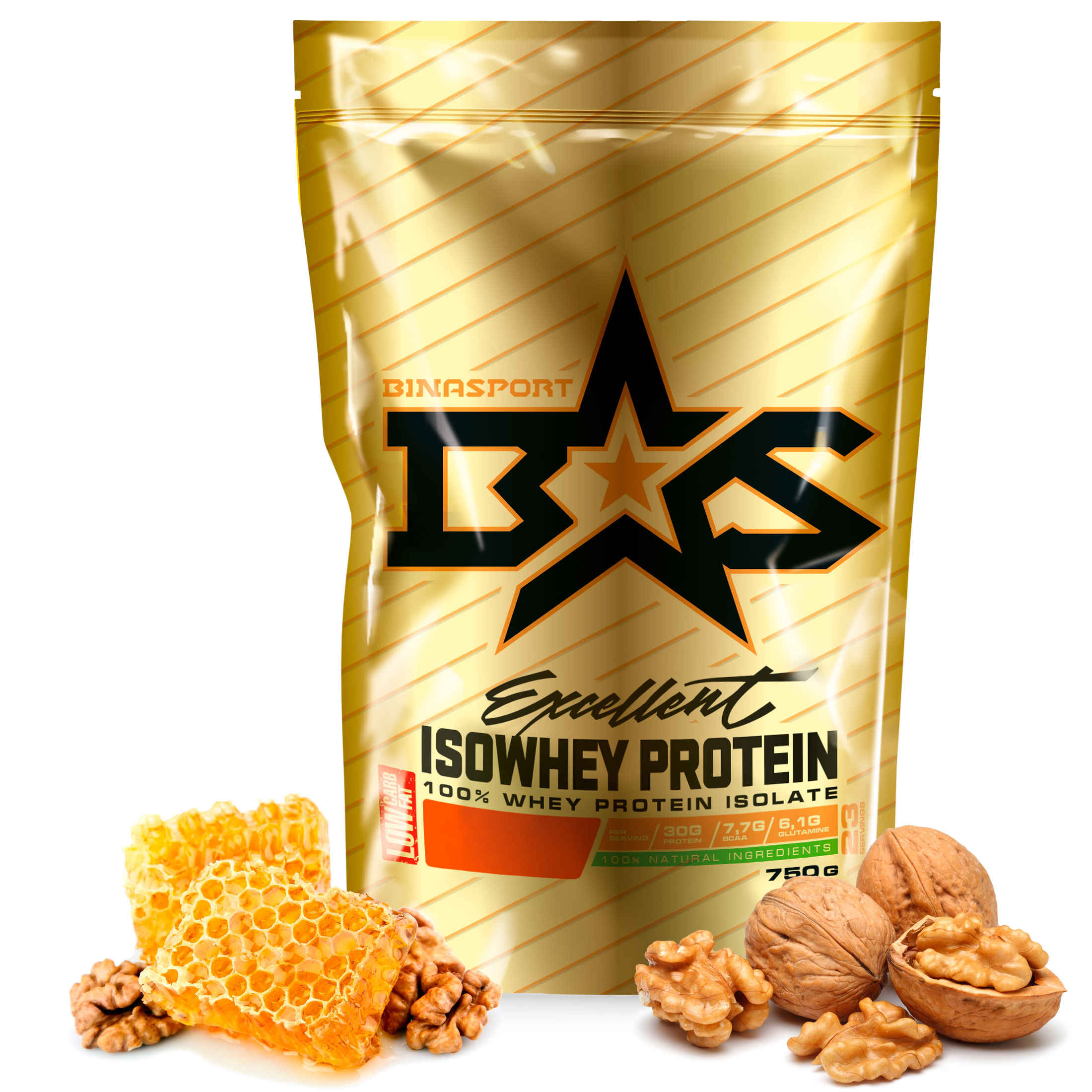 Протеин Binasport Excellent Isowhey Protein, 750 г, honey and walnuts