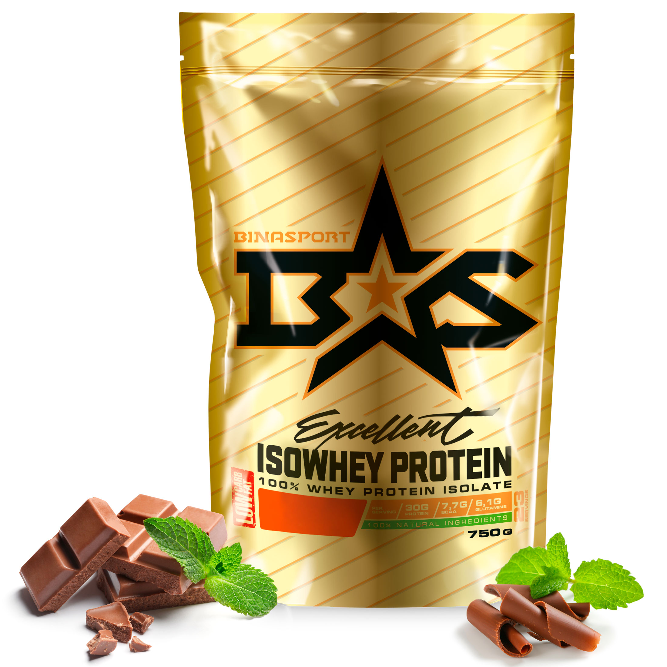 фото Протеин binasport excellent isowhey protein, 750 г, chocolate-mint