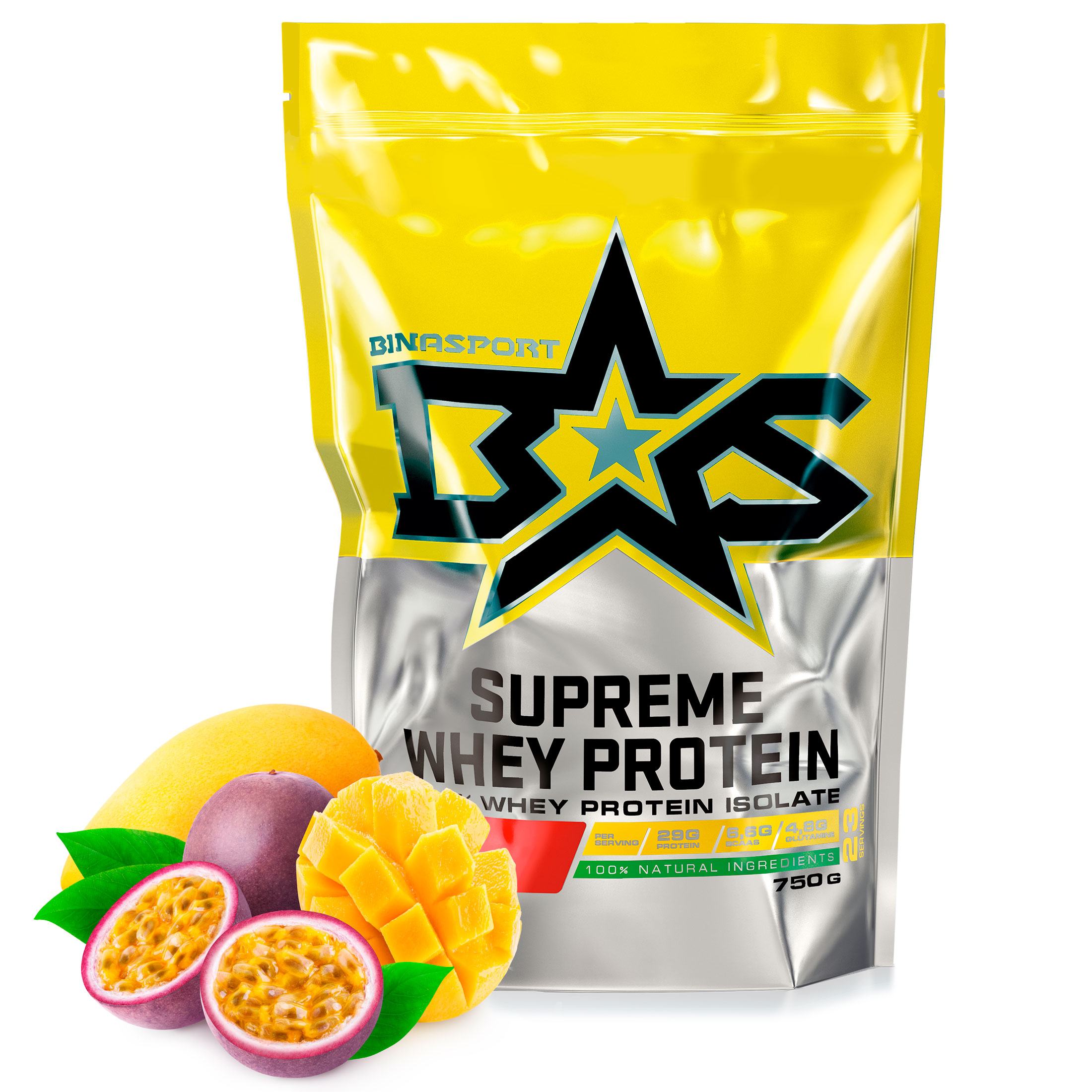 фото Протеин binasport supreme whey protein, 750 г, mango-passionfruit