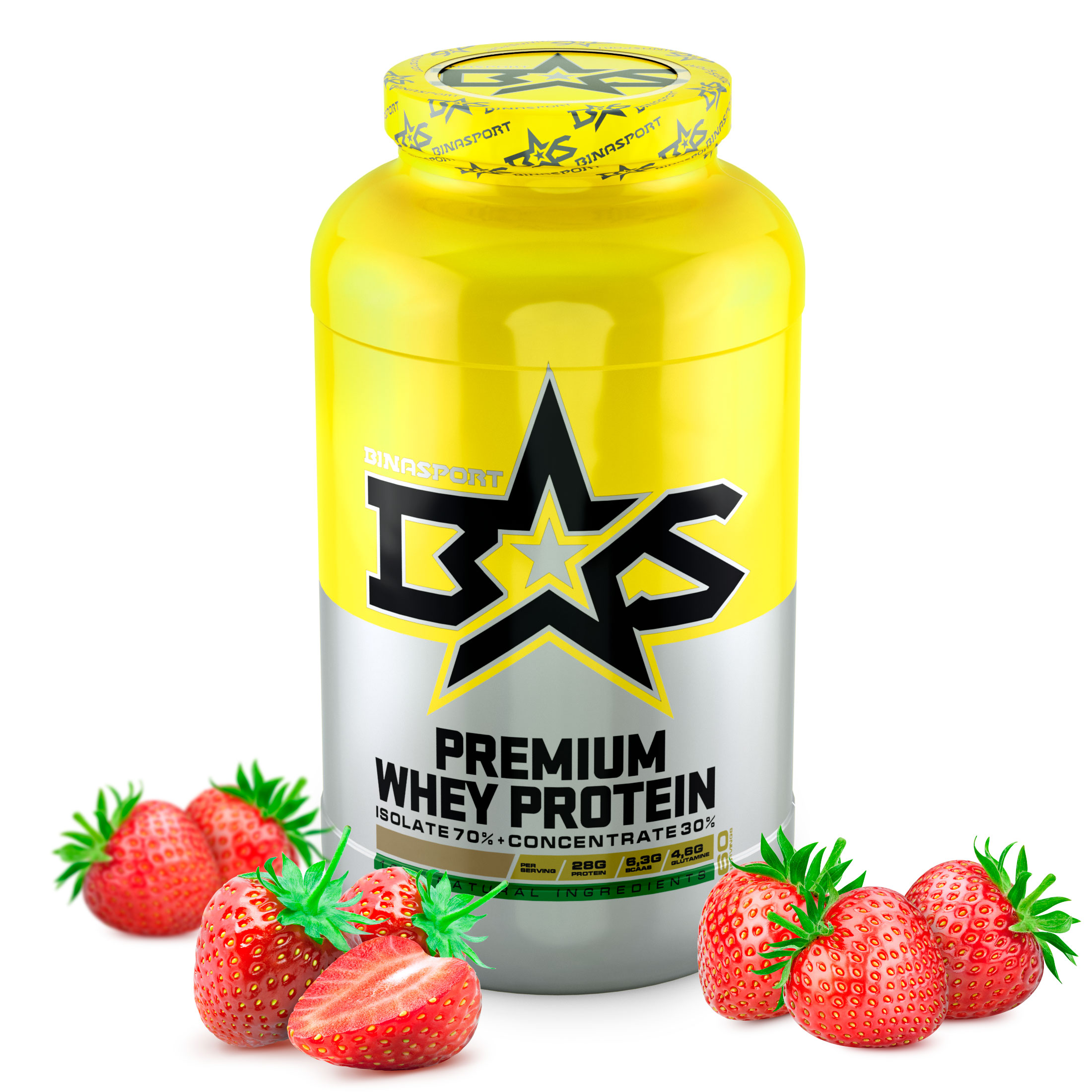 фото Протеин binasport premium whey protein, 1300 г, strawberry