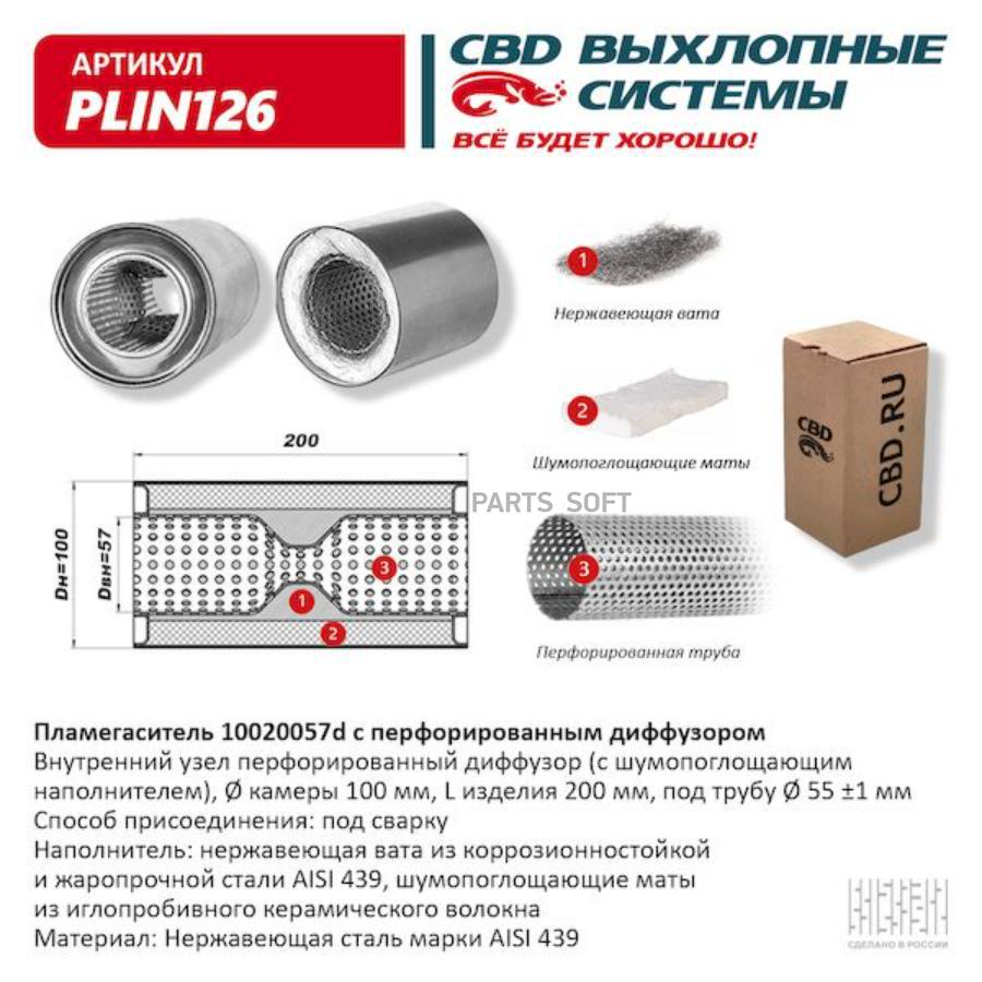 CBD 'PLIN126 Пламегаситель 10020057d перфорированный диффузор 1шт