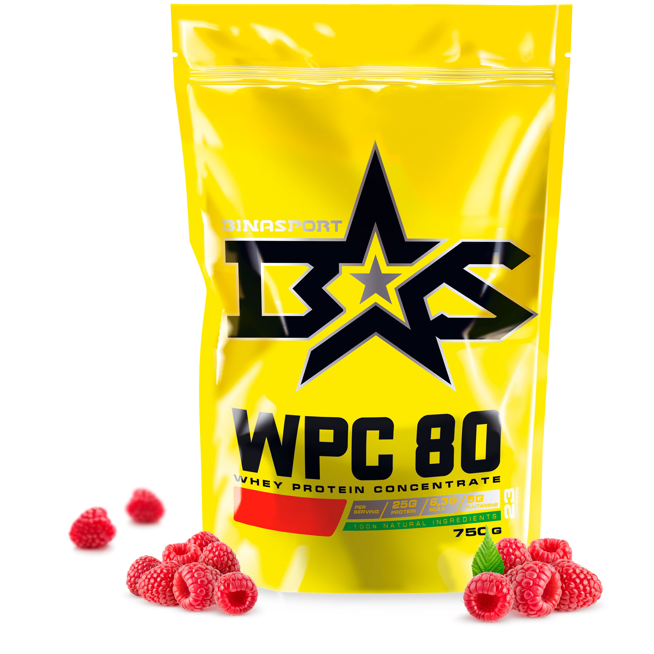 фото Протеин binasport wpc 80 whey protein, 750 г, raspberry