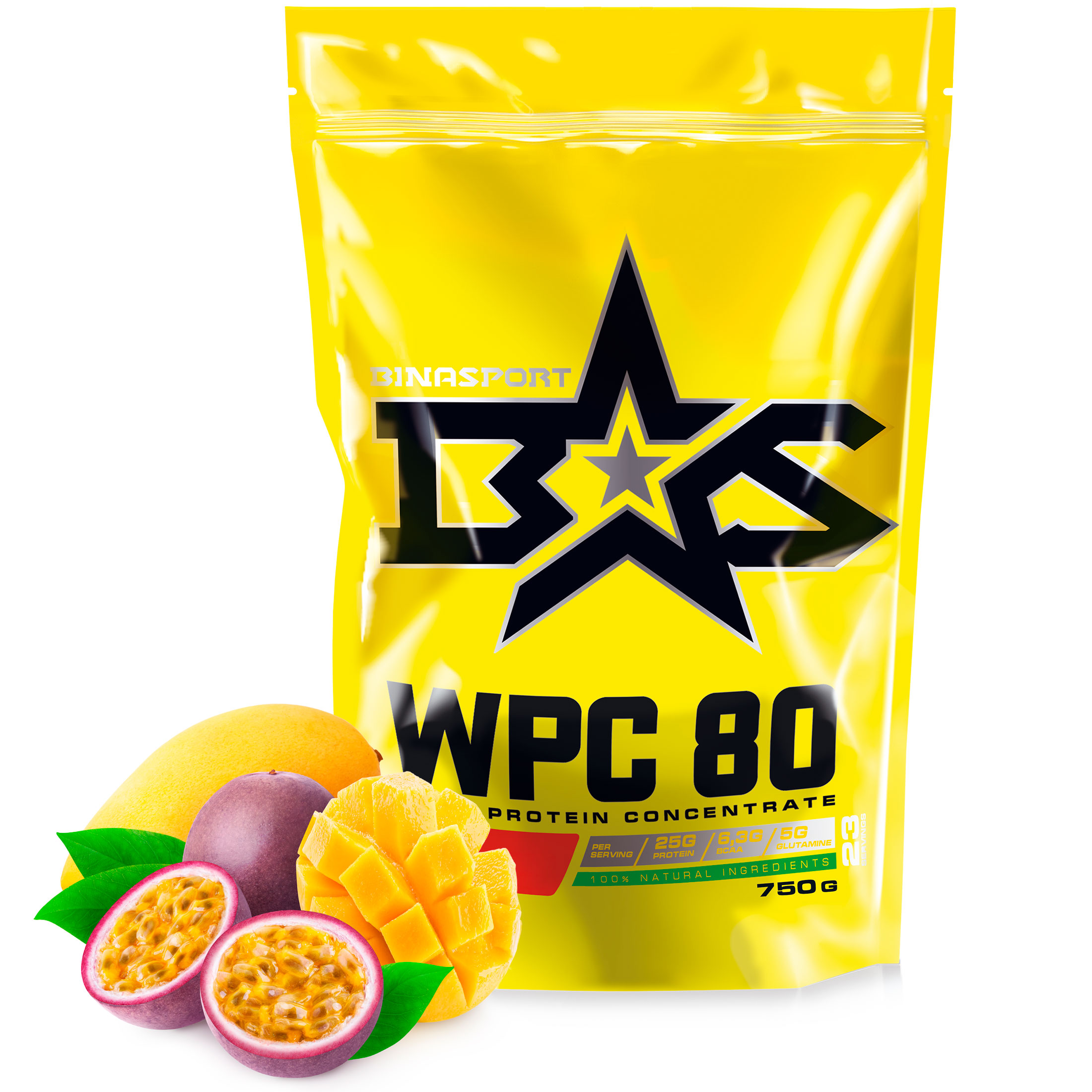 Протеин Binasport WPC 80 Whey Protein, 750 г, mango-passionfruit