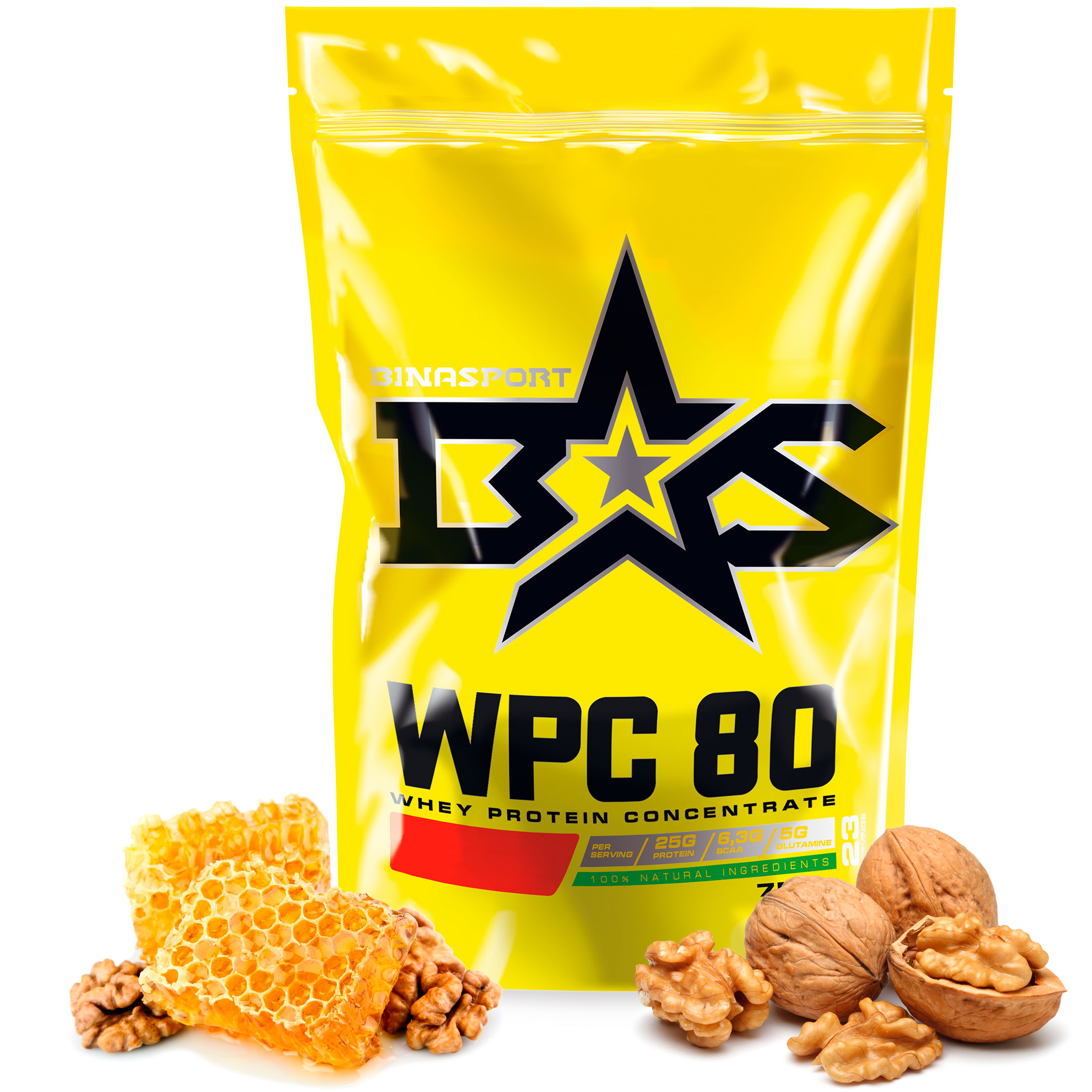 Протеин Binasport WPC 80 Whey Protein, 750 г, honey and walnuts