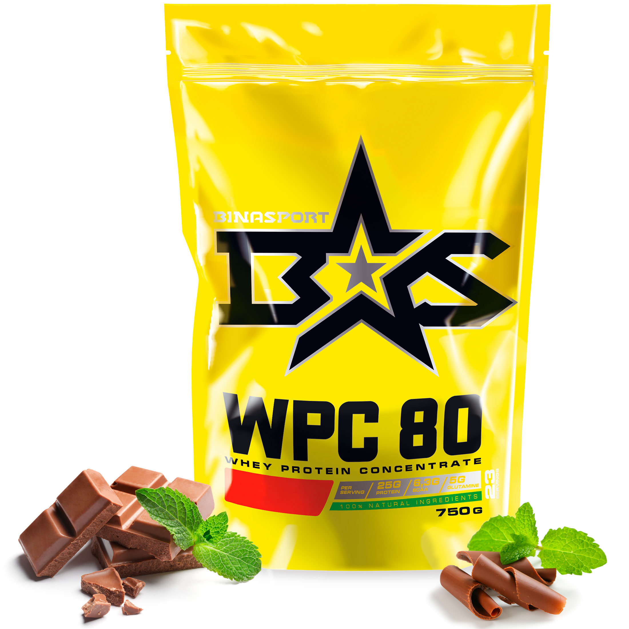 Протеин Binasport WPC 80 Whey Protein, 750 г, chocolate-mint