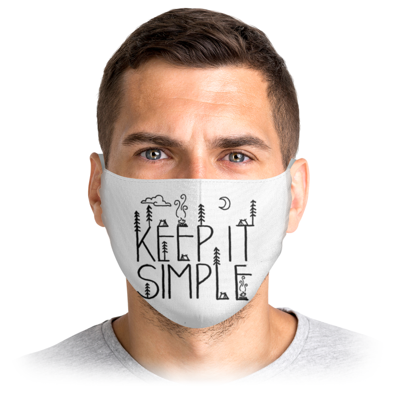 

Многоразовая маска Printio Keep it simple белая S, Keep it simple