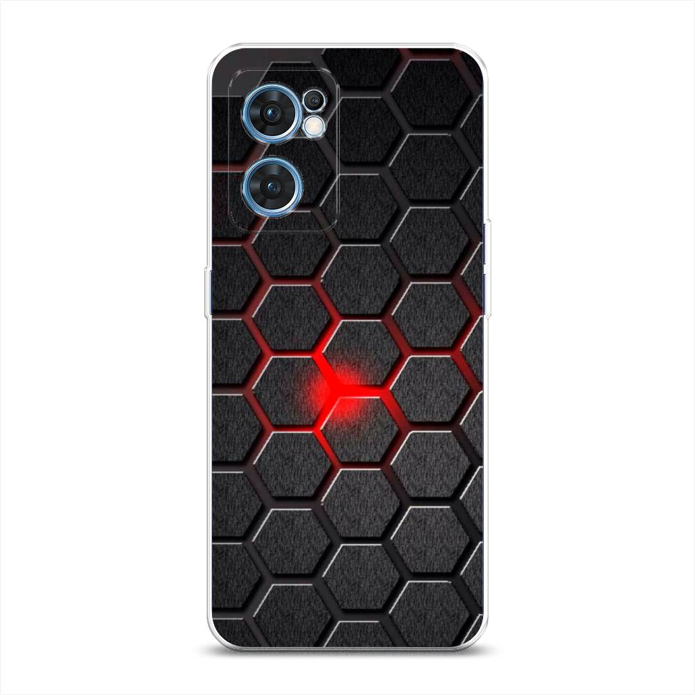 

Чехол на Oppo Find X5 Lite "Соты красные", Красный;черный;серый, 259850-3