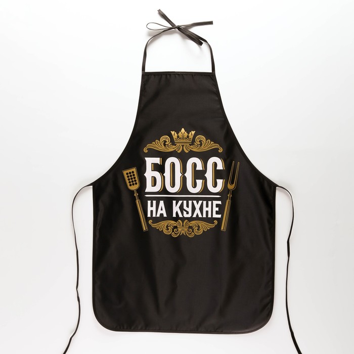 

Фартук цветной "Босс на кухне", Черный