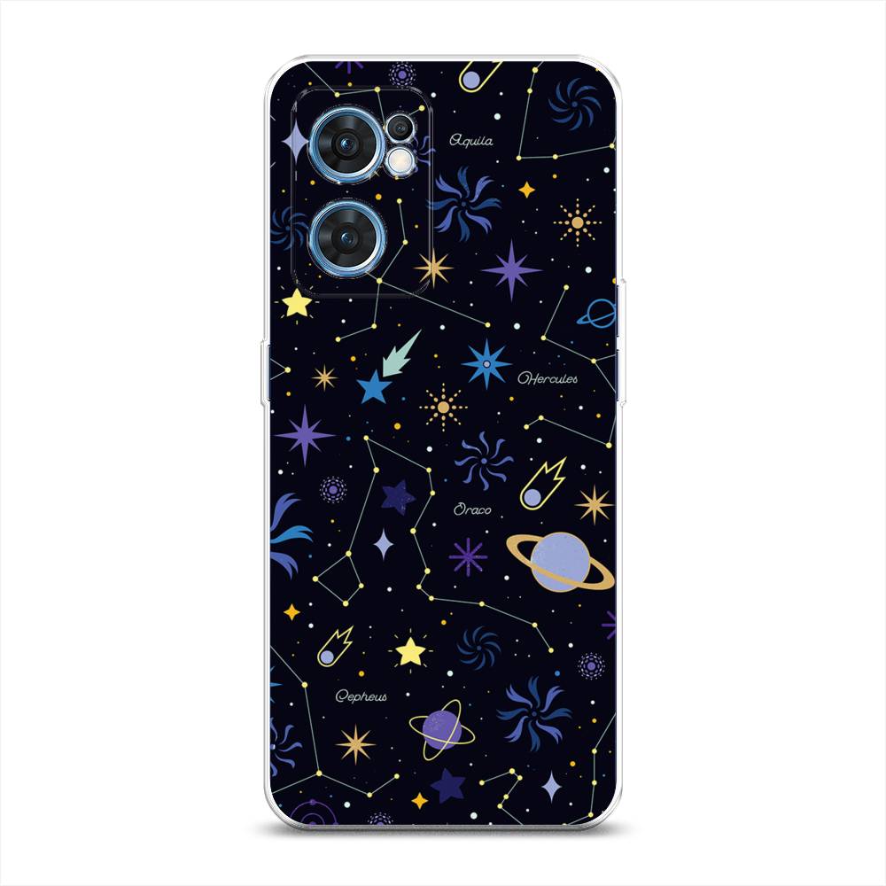 

Чехол на Oppo Find X5 Lite "Цветной космос", Желтый, 259850-2