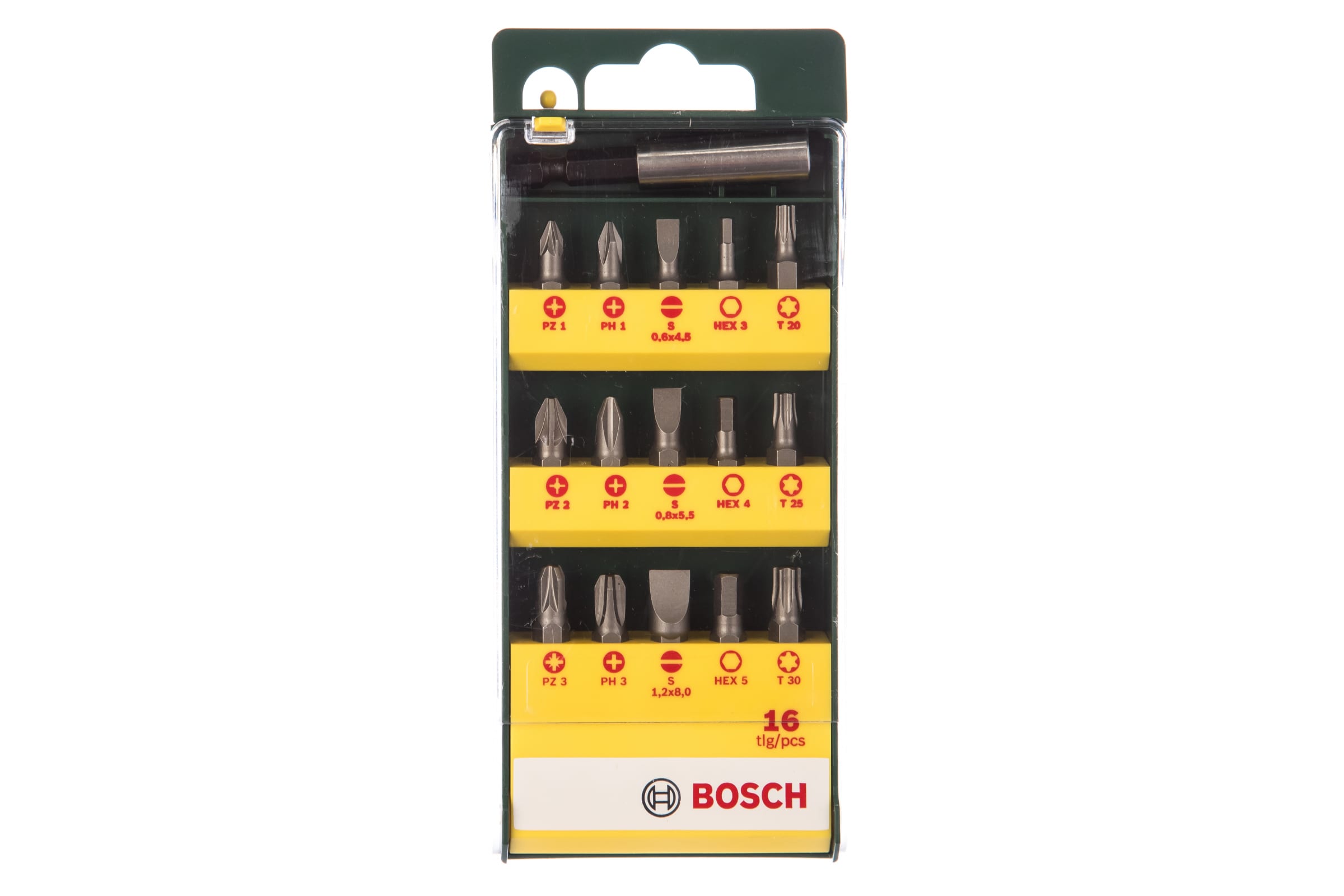 

Набор бит 16 шт. (15 бит 25 мм + универсальный держатель) Bosch 2.607.019.453