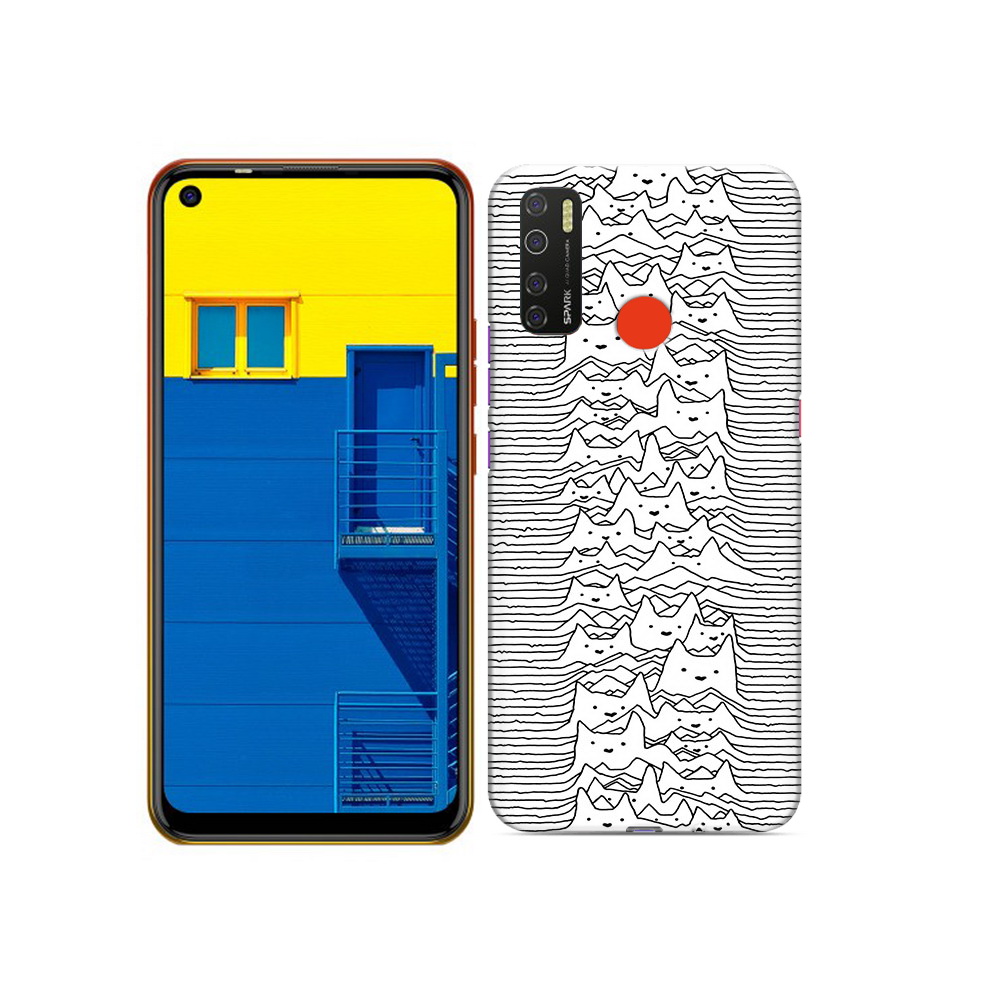 

Чехол MyPads Tocco для Tecno Spark 5 черно белые коты 3D, Tocco
