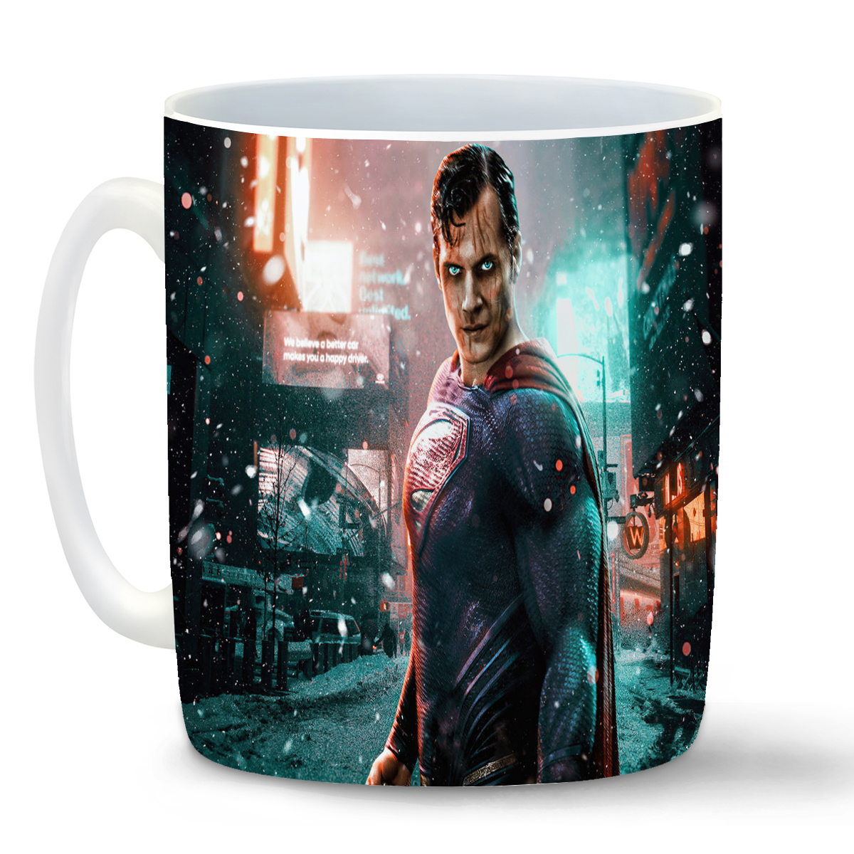 

Кружка белая CoolPodarok Супермэн DC Осколки