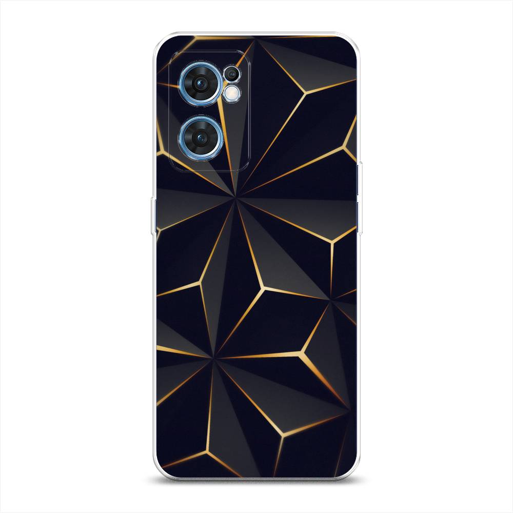 

Чехол на Oppo Find X5 Lite "Черные полигоны", Золотистый;черный, 259850-3