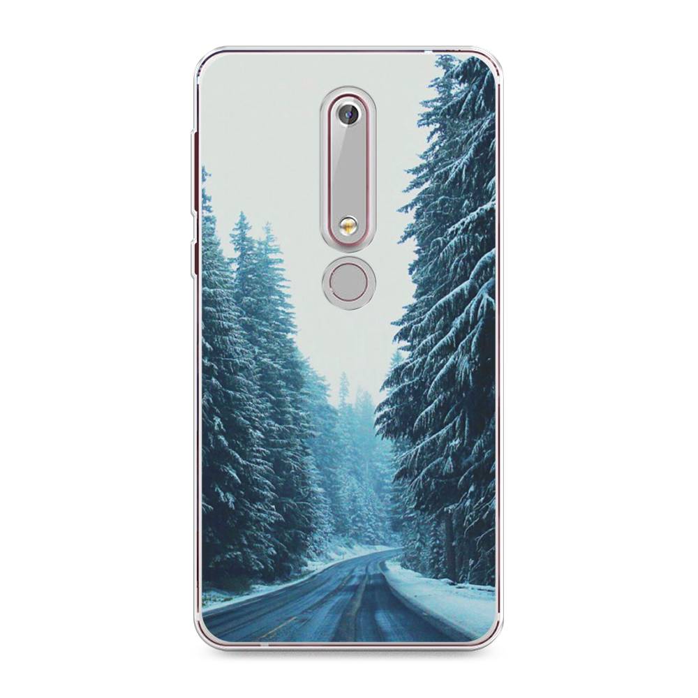 

Чехол на Nokia 6.1 2018 "Зима 9", Бежевый;голубой;черный, 120950-2