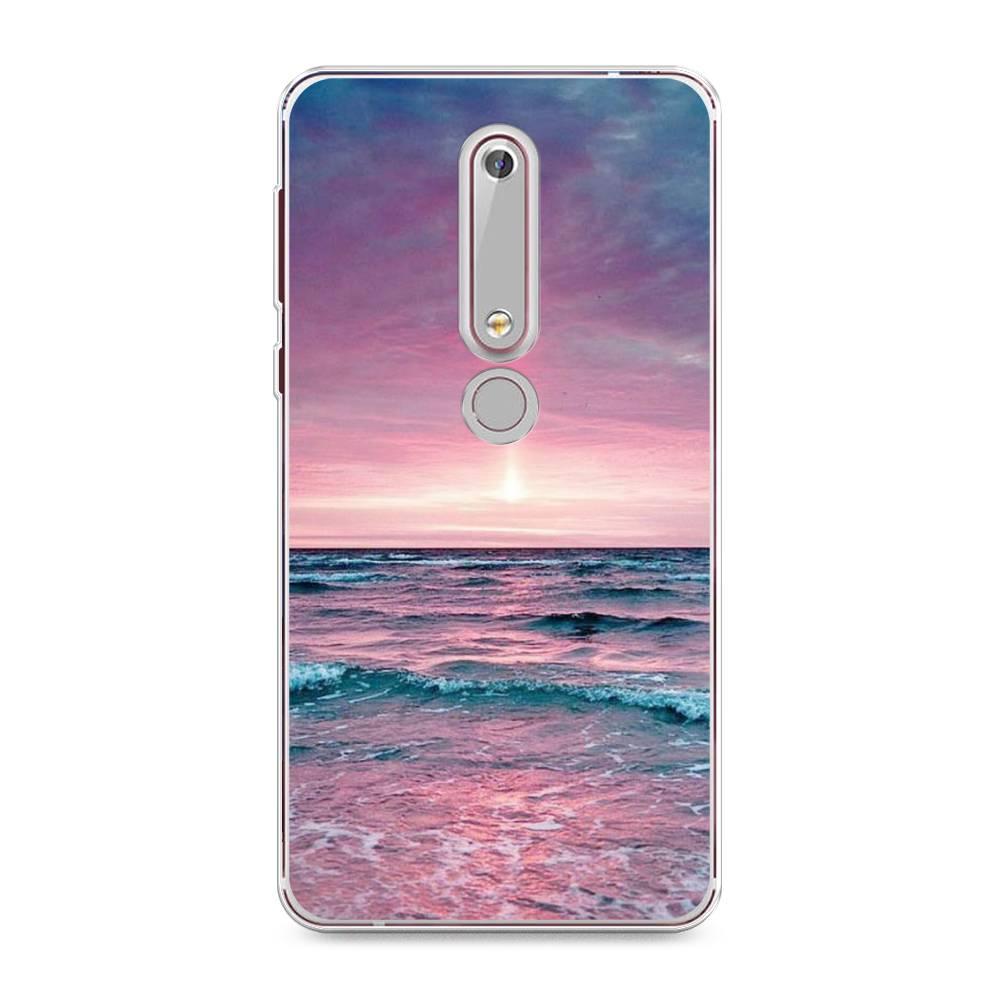 

Чехол на Nokia 6.1 2018 "Восход 3", Розовый;голубой, 120950-2