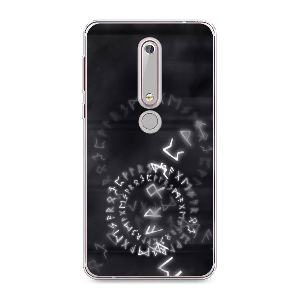 

Чехол на Nokia 6.1 2018 "Руны", Серый;черный, 120950-3