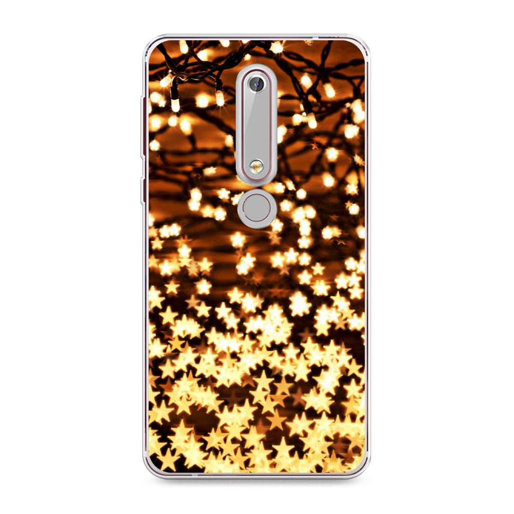 

Чехол на Nokia 6.1 2018 "Новогодняя гирлянда", Золотистый, 120950-5