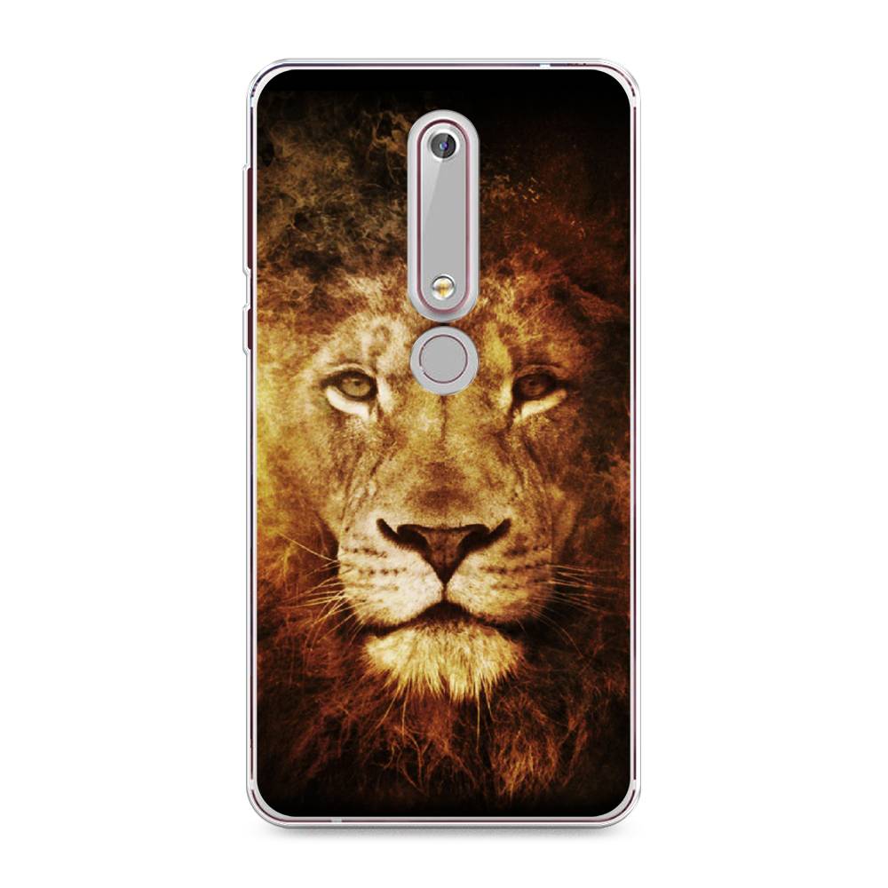 

Чехол на Nokia 6.1 2018 "Лев", Черный;коричневый;желтый, 120950-6