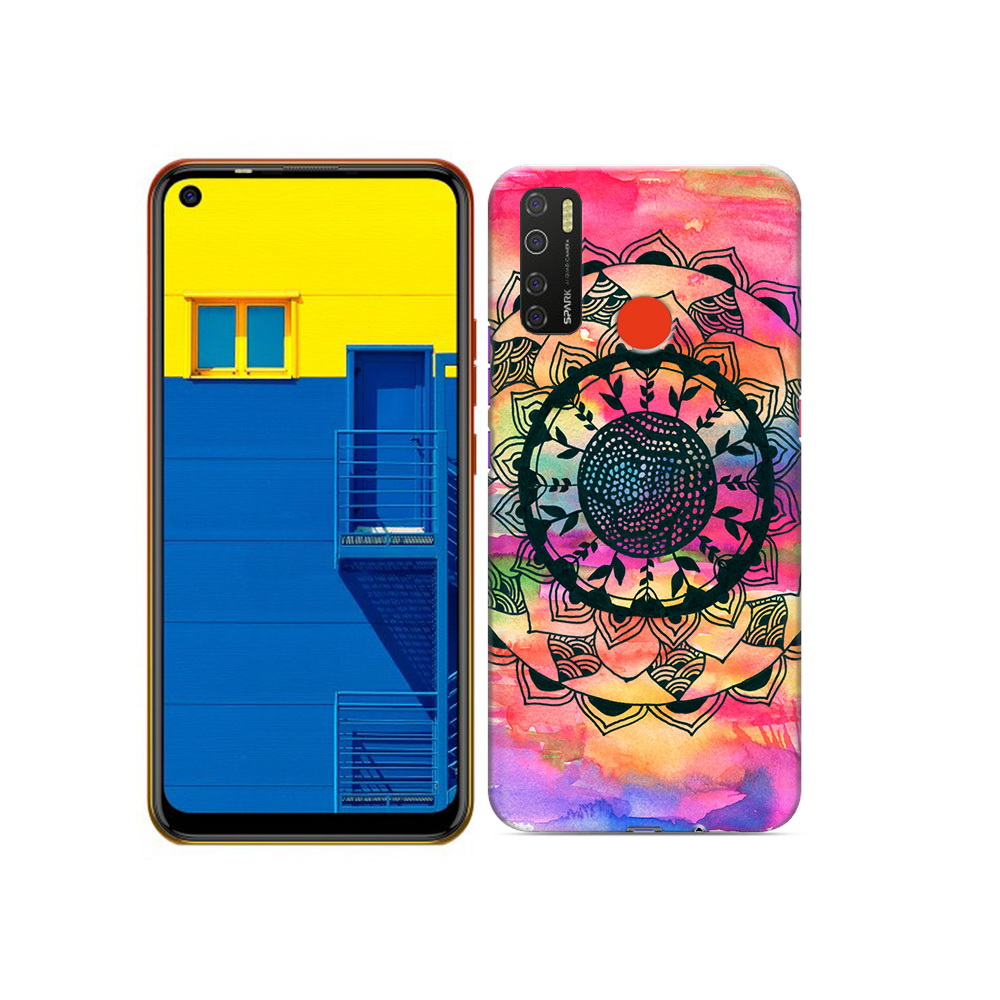 

Чехол MyPads Tocco для Tecno Spark 5 яркая абстракция круглый цветок, Tocco