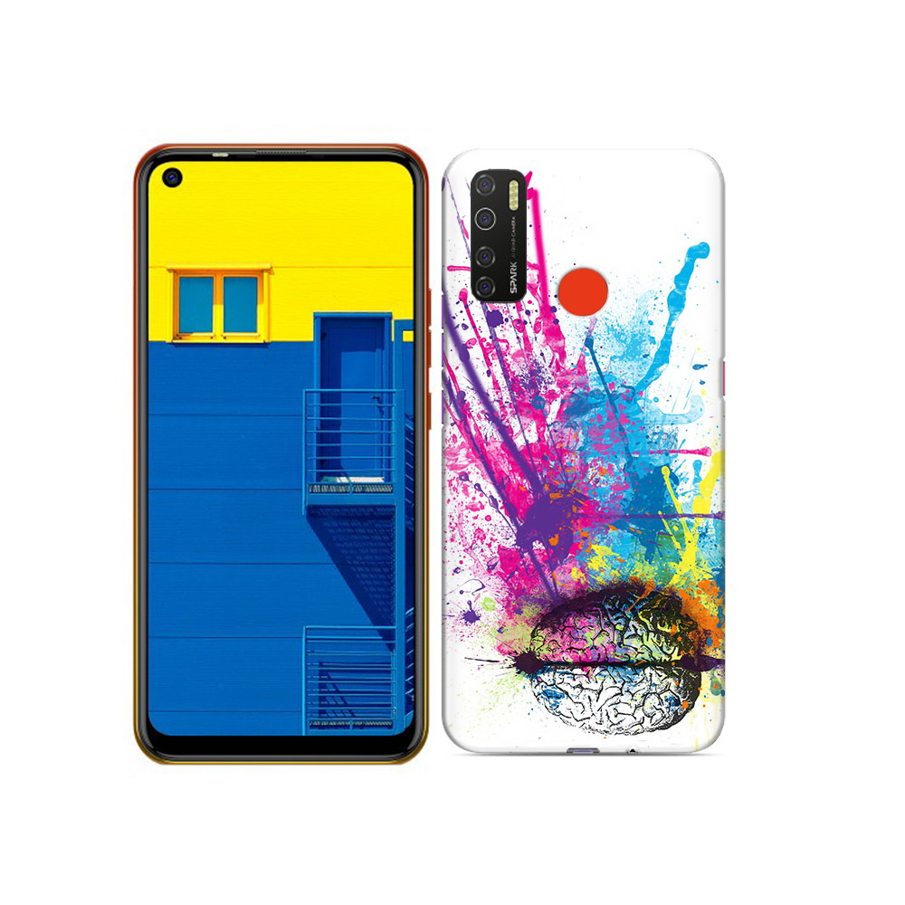 

Чехол MyPads Tocco для Tecno Spark 5 яркий красочный мозг, Tocco