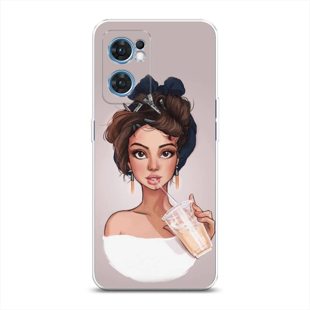 

Чехол на Oppo Find X5 Lite "Девушка с фраппе", Серый, 259850-6