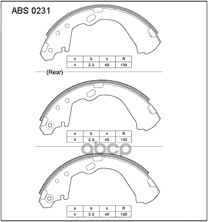 

Колодки барабанные \ Nissan Serena II (C24) 2.0/2.5TDi 99-05 1шт ALLIED NIPPON ABS0231